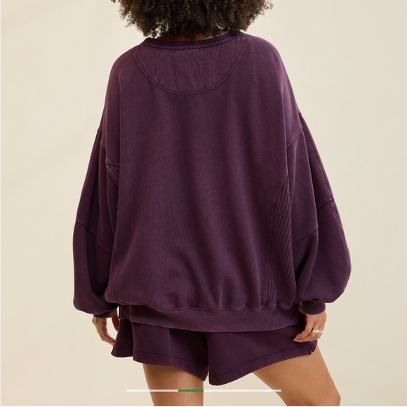 Aerie Sweatshirt and Short Set Cool Berry - Picture 2 of 4